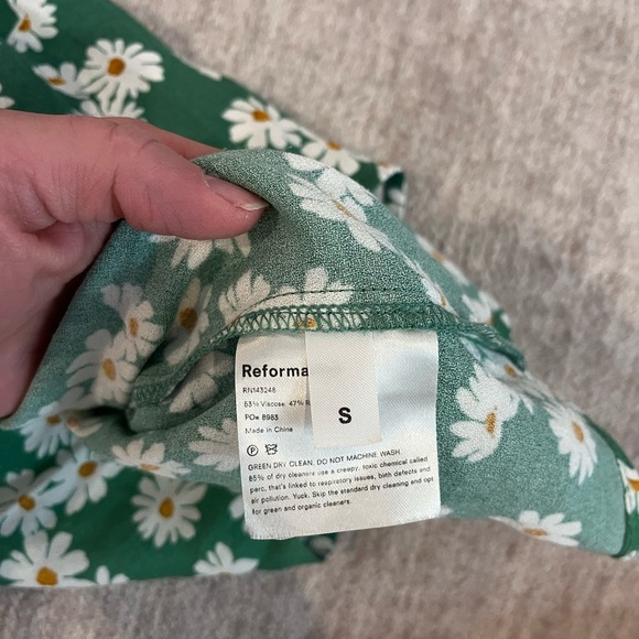 Reformation Green Daisy Seville Mini Slip Dress Authentic - Picture 6 of 8